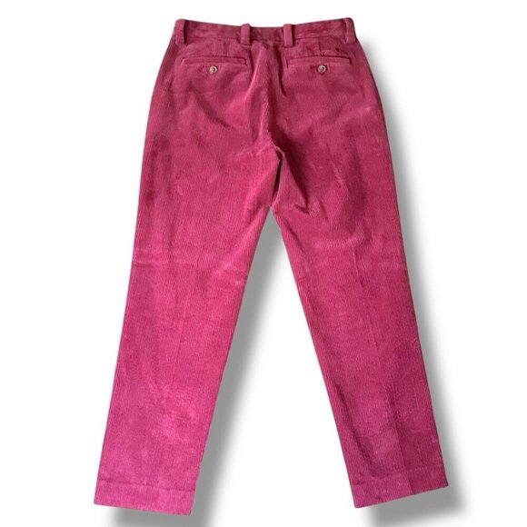 Brooks Brothers Mens Clark Fit Pant Sz 32x30 Burgundy Red Wide Wale Corduroy - Picture 4 of 6